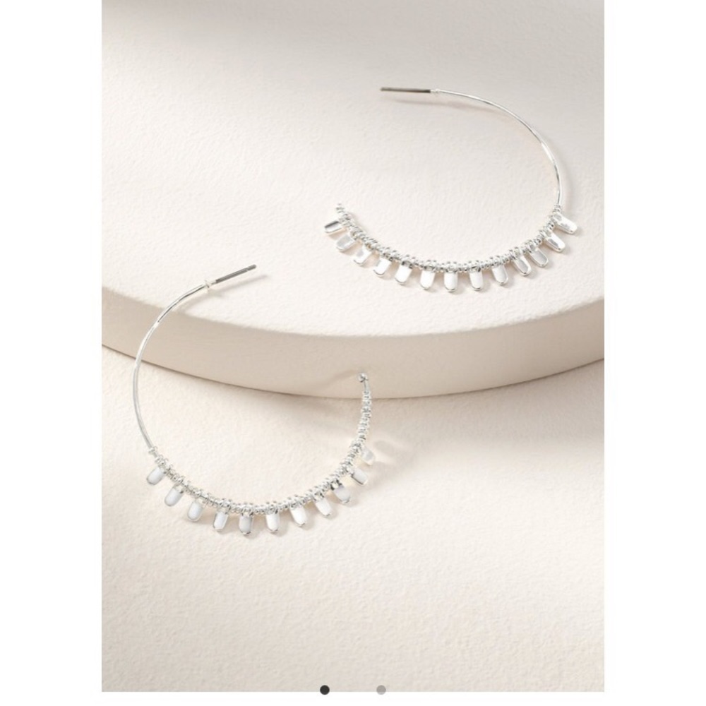 Stella & Dot Petal Hoops - Silver